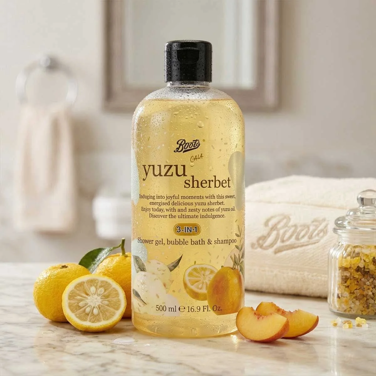 Boots Calla Yuzu Sherbet 3-in-1 Shower Gel, Bubble Bath & Shampoo - 500ml Boots Calla Yuzu Sherbet 3-in-1 Shower Gel, Bubble Bath & Shampoo - 500ml - Image 1