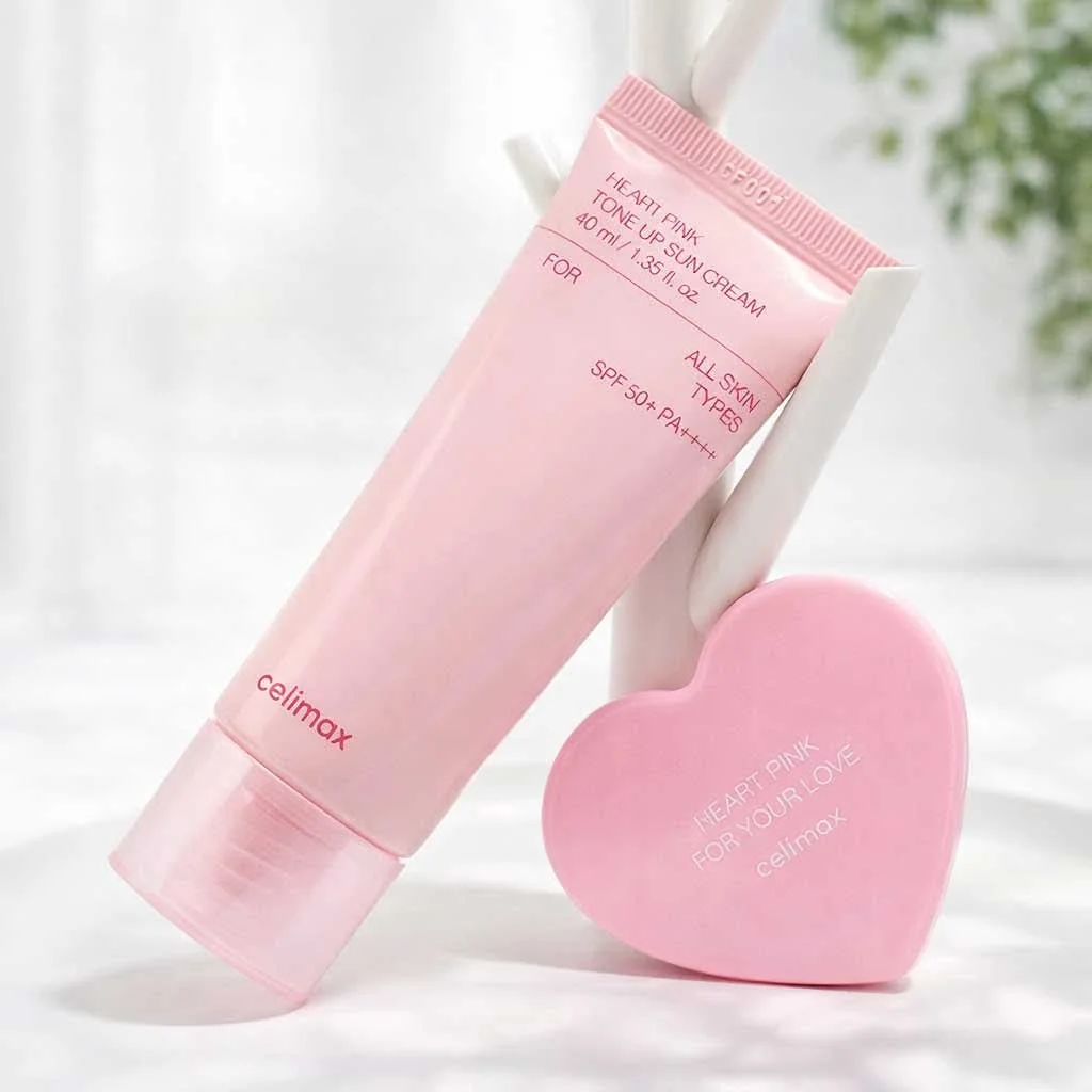 Celimax Heart Pink Tone Up Sun Cream SPF 50+ PA++++ - 40ml Celimax Heart Pink Tone Up Sun Cream SPF 50+ PA++++ - 40ml - Image 1